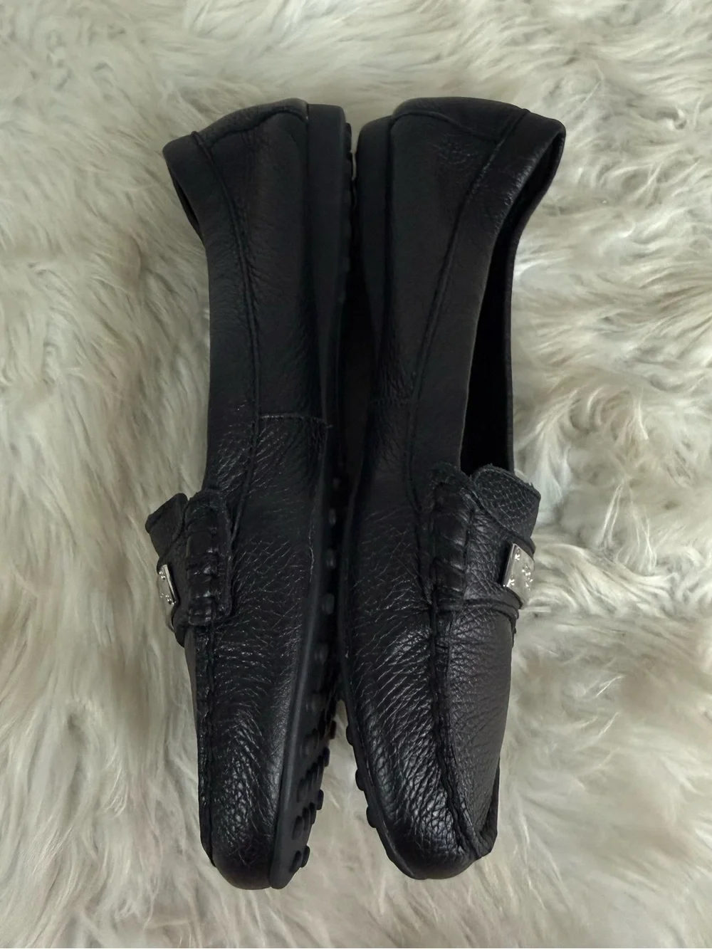 Coach Fredrica Black Leather Loafers Moccasins Women’s Size 6.5B
